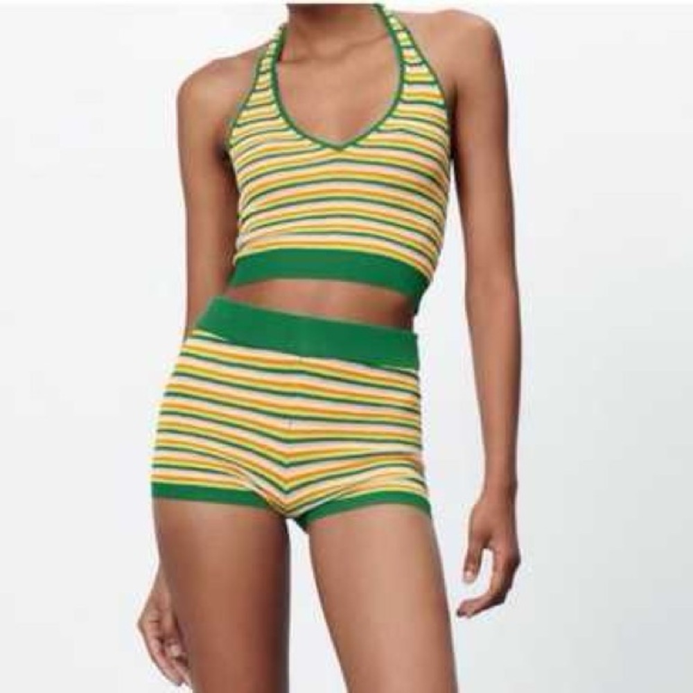 New Zara viscose Striped Halter Top - Picture 2 of 9